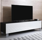 Mueble TV modelo Leiko H2 (160x42cm) color negro y blanco con patas de