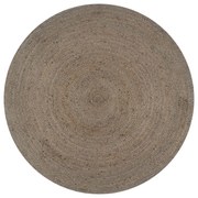 vidaXL Tapete artesanal em juta redondo 90 cm cinzento
