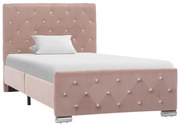vidaXL Estrutura de cama 90x200 cm veludo rosa