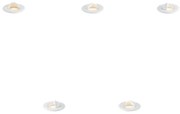 Conjunto de 5 projetores de chão modernos brancos incluindo LED IP67 - Linsey Moderno