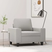 vidaXL Poltrona tecido de microfibra 60 cm cinzento-claro