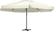 vidaXL Guarda-sol de jardim c/ poste alumínio 600 cm branco areia