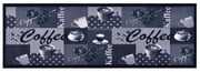 vidaXL Tapete de cozinha lavável com design café 45x150 cm azul