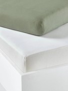 Lote de 2 lençóis-capa em jersey extensível, para bebé verde-salva