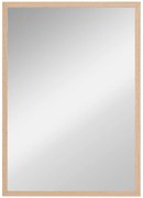 HOMCOM Espelho de Parede Decorativo 50x70 cm Espelho Retangular Espelho de Sala com 4 Ganchos Metálicos Estilo Moderno Madeira