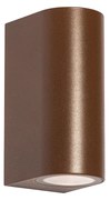 Candeeiro de parede exterior castanho ferrugem oval 2 luzes - Baleno