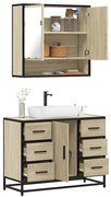 vidaXL 2 pcs conj. móveis casa banho derivados madeira carvalho sonoma