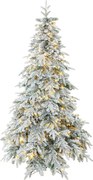HOMCOM Árvore de Natal Nevada 180cm com 350 Luzes LED Branco Quente, Timer, Telecomando, 8 Modos, 740 Ramos Retardantes de Chama | Aosom Portugal