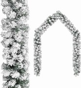 vidaXL Grinalda de Natal com neve 5 m PVC verde