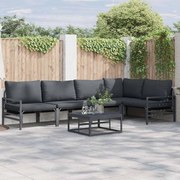 vidaXL Conjunto de Sofá de Jardim 5 pcs Cinzento-escuro Aço