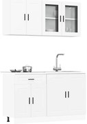 4 peças armário de cozinha conjunto Kalmar branco