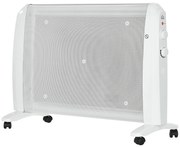 HOMCOM Aquecedor Mica 1000W 2000W Elétrico 2 Níveis Potência Termostato Regulável Compacto Eficiente 79x27x54 cm Branco | Aosom Portugal