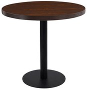 vidaXL Mesa bistrô 80 cm MDF castanho-escuro
