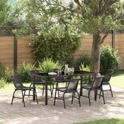 vidaXL Conjunto de Jantar de Jardim com 7 Peças em Rattan Preto