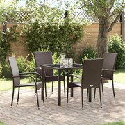 vidaXL Conjunto de Jantar para Jardim 5 pcs Castanho