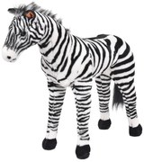 vidaXL Brinquedo de montar zebra peluche preto e branco XXL