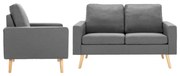 vidaXL 2 pcs conjunto de sofás tecido cinzento-claro