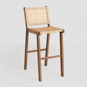 Pack De 2 Bancos Altos De 75 Cm Para Jardim Em Rattan Sintético Ori Natural - Sklum