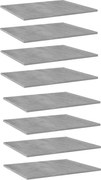 vidaXL Prateleiras para estante 8 pcs 60x50x1,5cm contraplacado cinza