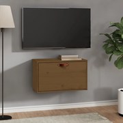 vidaXL Armário de parede 60x30x35 cm pinho maciço castanho mel