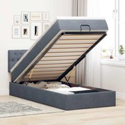 vidaXL Estrutura cama otomana colchão 80x200 cm veludo cinzento escuro