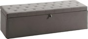 HOMCOM Banco de Armazenamento Banco de Armazenamento 141 L 137x41x42 cm Estofado em Veludo Baú de Arrumação Capacidade 240 kg Cinza | Aosom Portugal