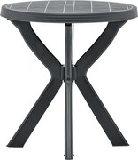 vidaXL Mesa de bistrô Ø70 cm plástico antracite
