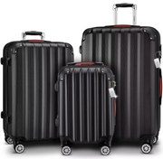 Conjunto de 3 malas viagem peças rígidas Baseline acessórios em ABS Pretas