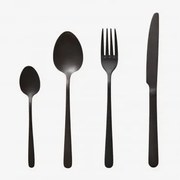 Conjunto De Talheres De 16 Peças Em Aço Inoxidável Sornia Preto - Sklum