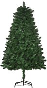 HOMCOM Árvore de Natal Artificial 150cm Ignífuga com 454 Ramas com 2 Tipos de Pontas de PVC e Base de Aço Decoração de Natal para Interiores Verde