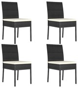 vidaXL Cadeiras de jantar para jardim 4 pcs vime PE preto