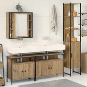 vidaXL Conjunto de Móveis de Banheiro de 4 Peças em Carvalho Artisan