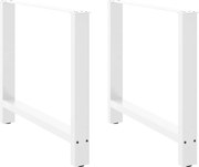 vidaXL Pés para mesa de jantar , 2 peças, 90x (72-73) cm, branco, aço