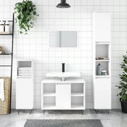 vidaXL 3 pcs conjunto móveis casa de banho derivados de madeira branco