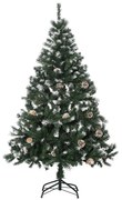 HOMCOM Árvore de Natal Artificial 150cm com 676 Ramas e 41 Pinhas Folhas de PVC com Efeito de Neve Base Dobrável e Suporte Metálico | Aosom Portugal