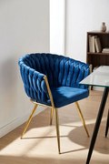 Cadeira Widny Golden Veludo - Azul