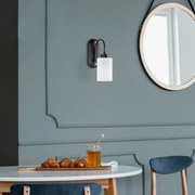 Aplique de Parede Hemikilo – Preto e Branco – 10 x 21 x 28 cm