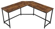 Secretária de canto para estudo e escritório em casa | VASAGLE | 149 x 149 x 75 cm | antigo|preto | LWD73X.