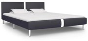 Estrutura de cama 120x200 cm couro artificial preto