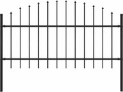 vidaXL Cerca de jardim com ponta de lança em aço 181x125 cm, preta