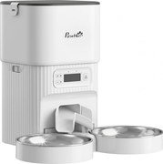 PawHut Alimentador Automático para Gatos/Cães 4L com 2 Tigelas, Dispensador de Ração 1-6 Refeições por Dia e Dupla Alimentação | Aosom Portugal