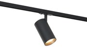 Foco moderno preto para sistema de calha monofásico incluindo LED - Iconic Mark
