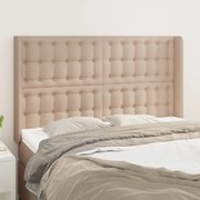 vidaXL Cabeceira cama c/ abas couro artif. 147x16x118/128cm cappuccino