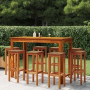 vidaXL Bancos de bar 8 pcs madeira de acácia maciça
