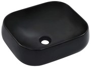 vidaXL Lavatório 44,5x39,5x14,5 cm cerâmica preto
