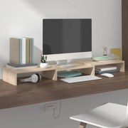 vidaXL Suporte para monitor 80x24x10,5 cm madeira de pinho maciça