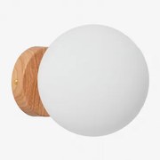 Luminária De Parede Tradicional Em Aço Inoxidável Uvol Com Bola De Cristal Madeira Natural - Sklum