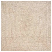 vidaXL Tapetes de área Quadrado Natural e Branco 200 x 200 cm Juta