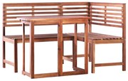 vidaXL 2 pcs conjunto bistrô em madeira de acácia maciça