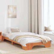 vidaXL Cama Castanho Encerado 90x200 cm em Madeira de Pinho Sólido